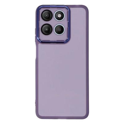 For Motorola Moto G15 4G TPU Case WANLONFENG DKSM Series Electroplated Frame Back Cover with Tempered Glass