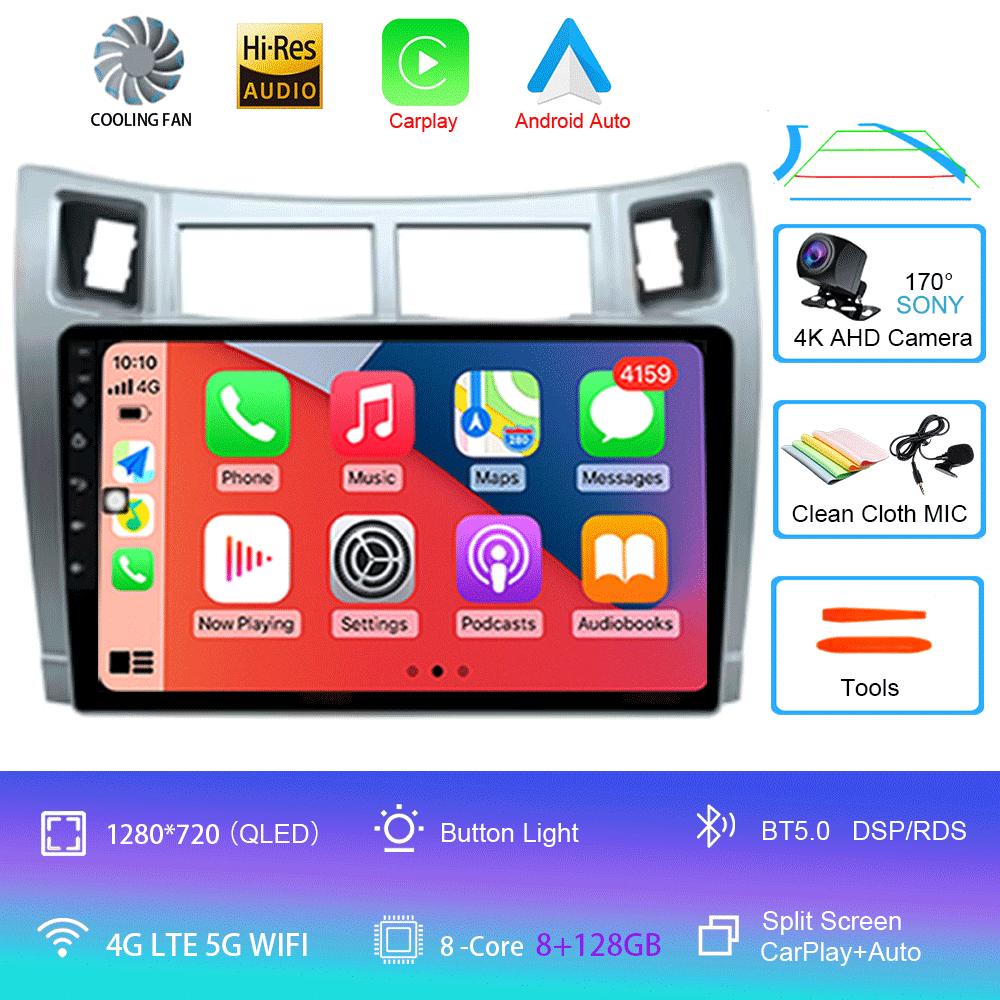 For Toyota Yaris 2005 2006 2007 2008 2009 2010 2011 2012 Carplay Car Multimedia Player Radio Car Radio Android 14 GPS Navigator