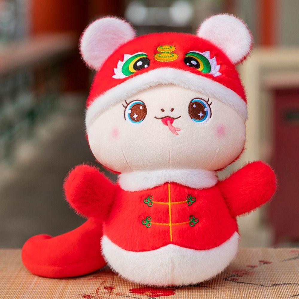 Tiger Head Hat Snake Year Plush Toy The God of Wealth Lucky Snake Doll Plushies  Children