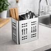 2 Divided Compartments Stainless Steel Chopsticks Rack Rust-proof Utensil Holder  Household