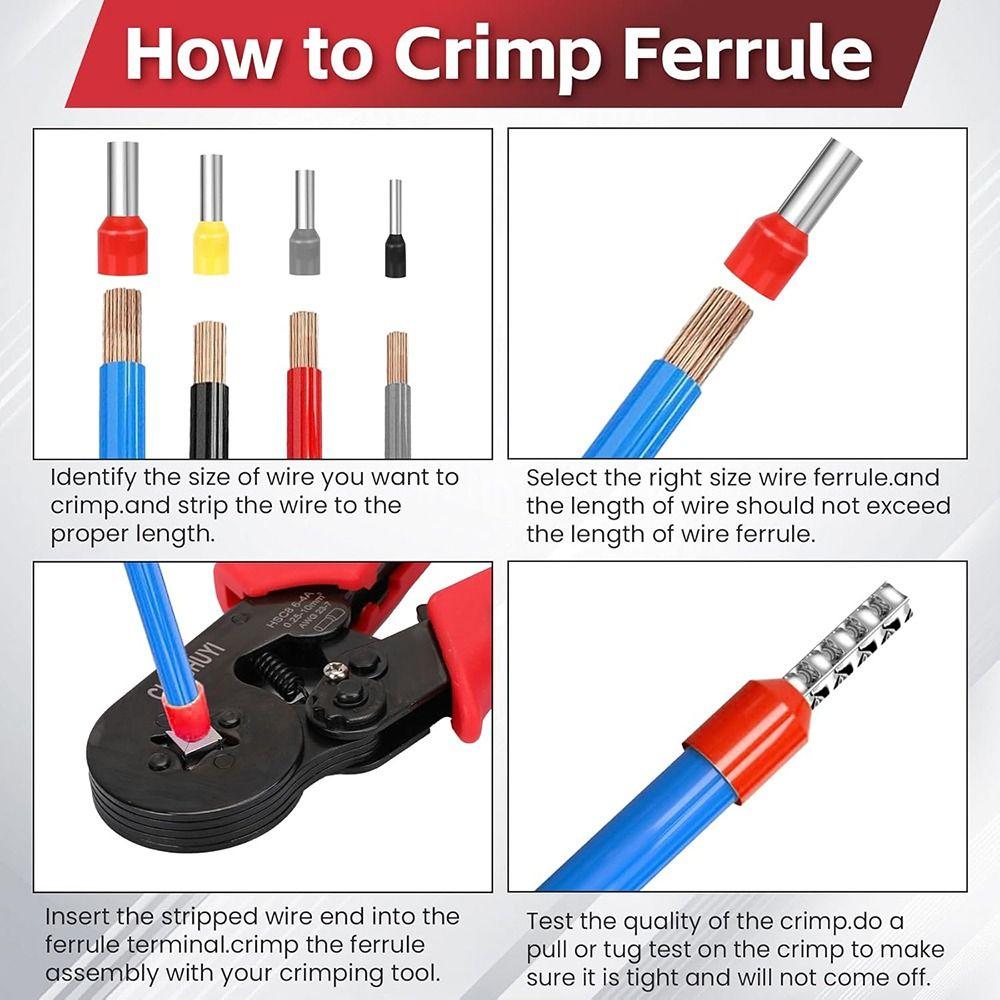 Assorted Size Cable End Crimps Ferrule Insulated Wire Ends Terminals Ferrule Crimping