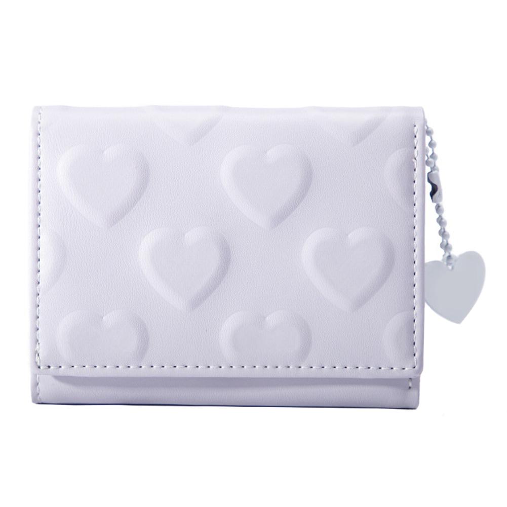 

Женский милый кошелек для монет, сплошной цвет, сумка для карт из искусственной кожи с тиснением в форме сердца и подвеской в ​​виде сердца, держатель для кредитных карт для девочек-студентов