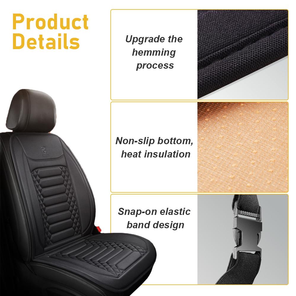Universal Fashion Car Seat Warmer Pad Ultra Thin Design Portable 12V Heater Rapid Heating Overheat Protection for Home Office