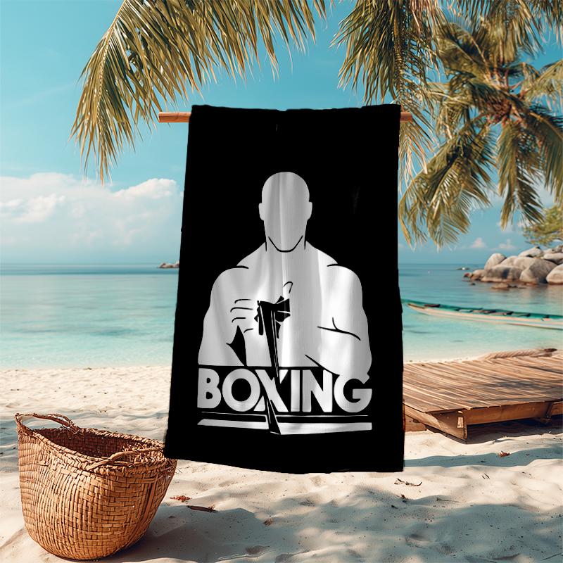 Ultra-Soft Beach Towel with boxing Theme,Ideal for Pool - Camping, Diving - Perfect Travel Essential, Vibrant Beach Towel.