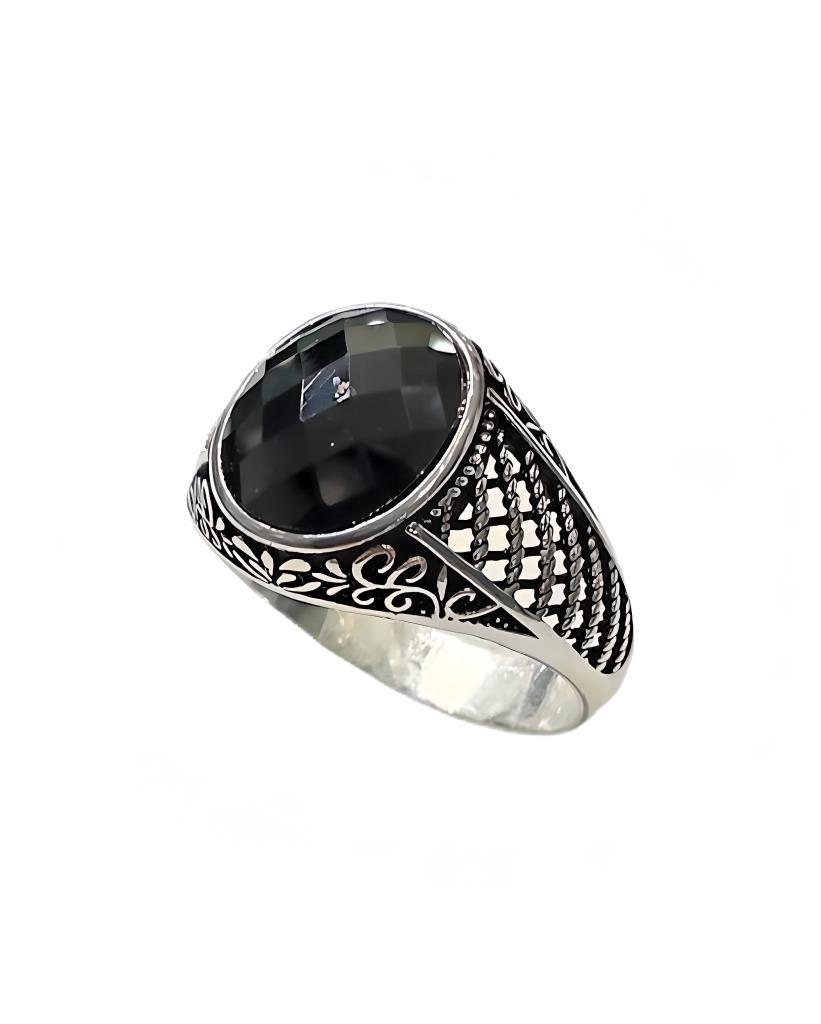 Onyx Stone Silver Ring 240053754G09Y