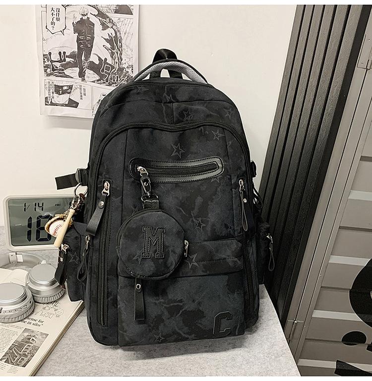 Schoolbag Large Capacity Junior High School Boys School Bag Men's and Women's Lightweight Backpack Chinese College Students Outdoor Leisure Printed
