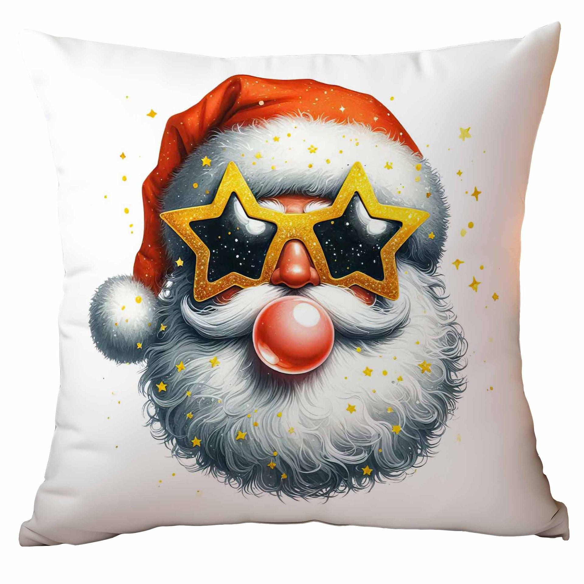 

Новая наволочка с принтом Санты, пускающего пузыри, для дома, дивана, подушки 45 * 45Cm