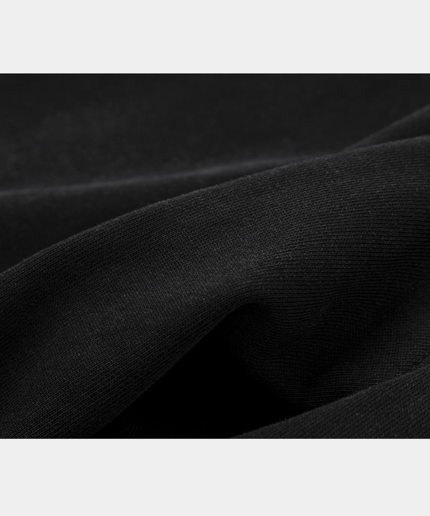 LETTERCOMO Heavy Cotton Garment Piping Wide Sweatpants Black