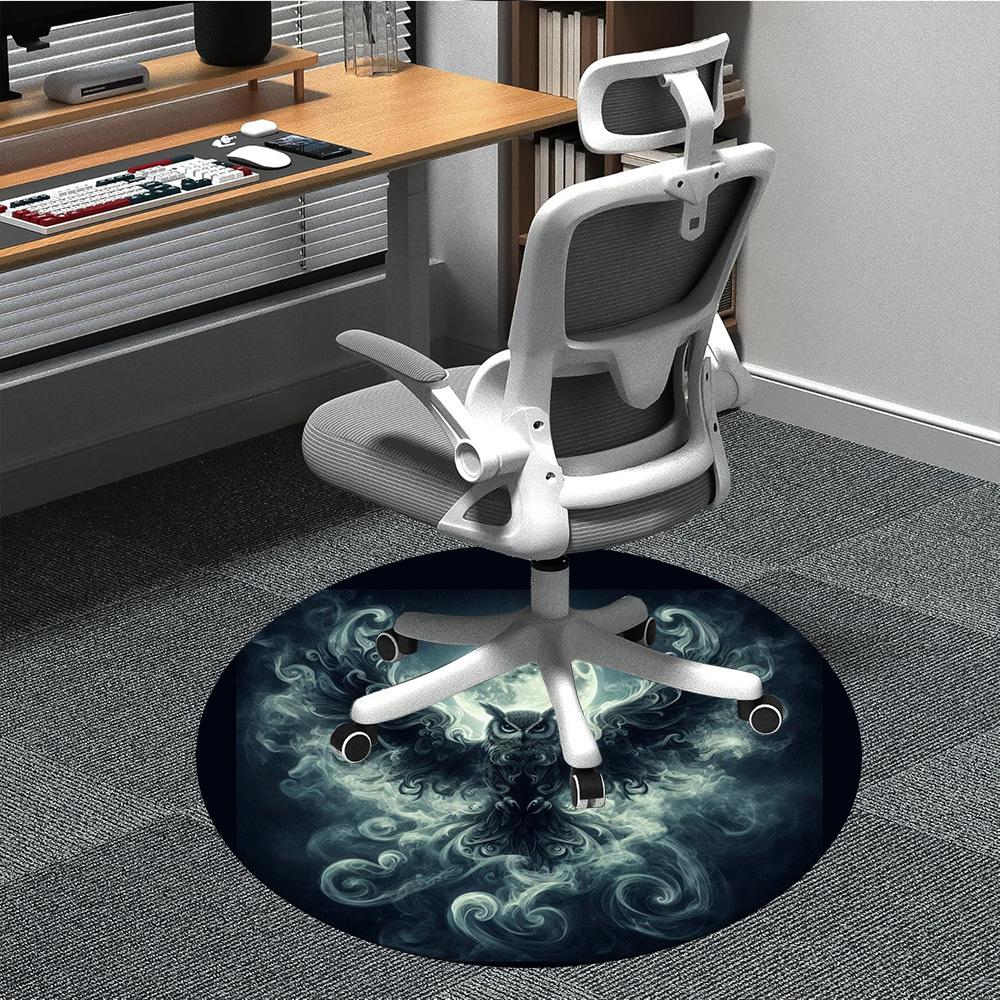 

1pc Moonlit Owl Chair Carpet for Office Non-Slip Mat for Office - Decorative Floor Mat yy251030192 80cm by 80cm