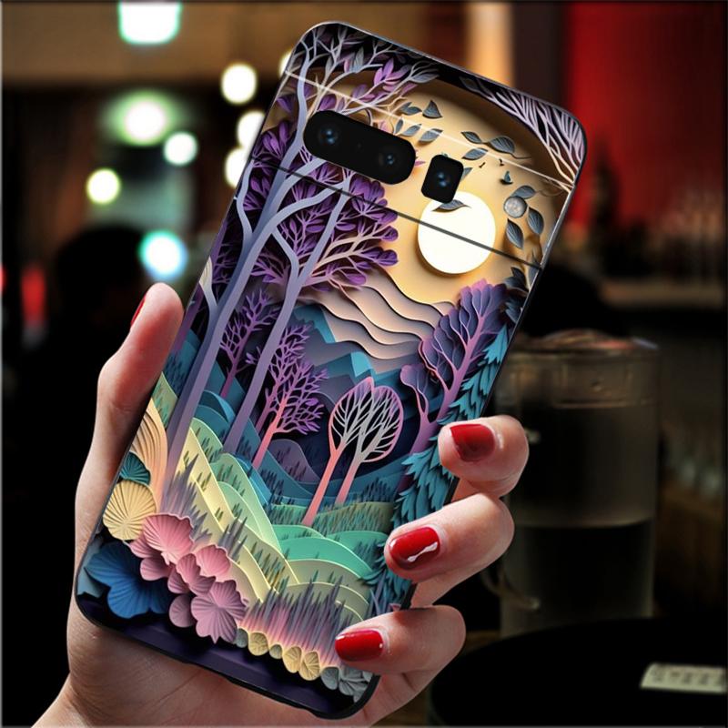 

Phone Case For Google Pixel 10 Pro XL 9 Pro XL 9A 8 7 6 Pro Pixel 8A 7A 6A Pixel 8 7 6 5 Landscape Sceneary Moon Flower Google Pixel 7