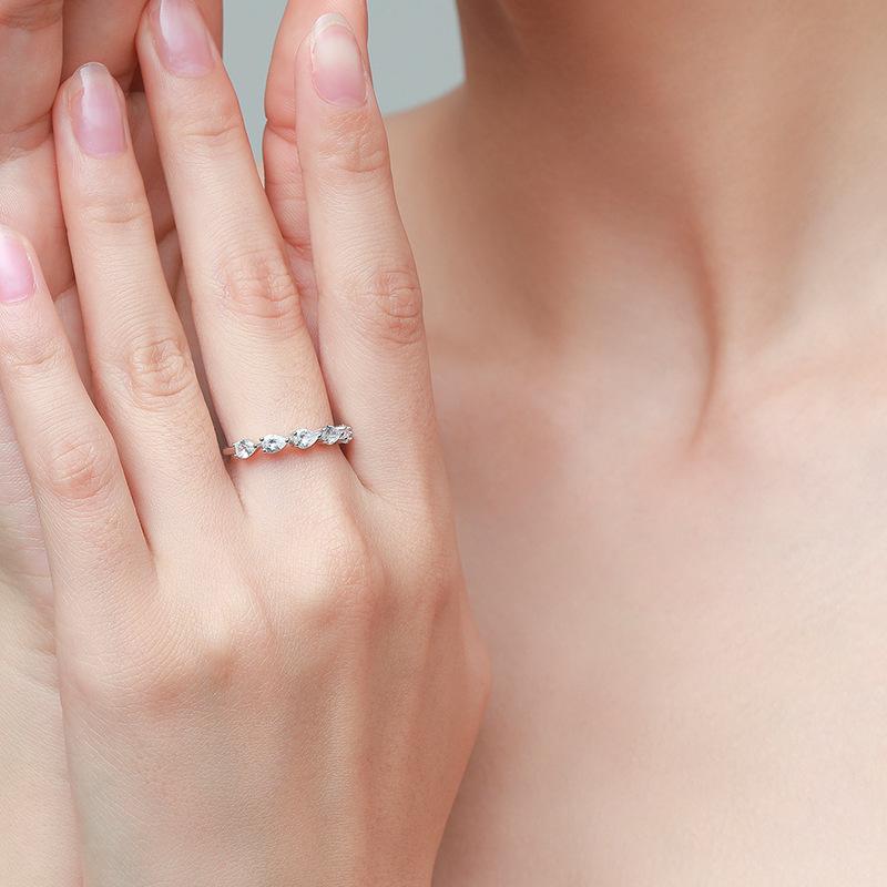 Tancise Classic 925 Sterling Silver Zircon Ring Ladies Jewelry Promesse de mariage Cadeau de fête