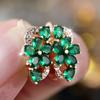 Luxury Female Green Zircon Stone Hoop Earrings Fashion Gold Color Wedding Jewelry For Women
