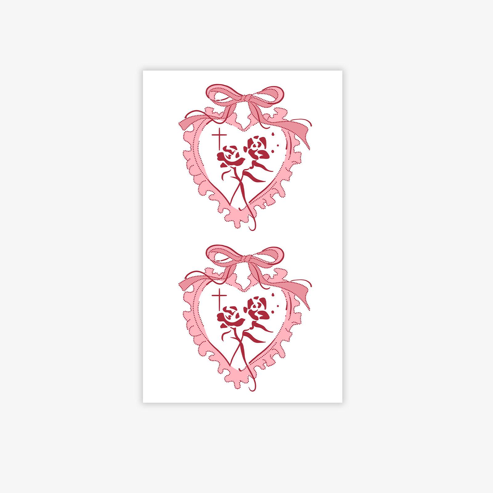 

Bow Love Tattoo Sticker, Retro Point Thorn Process, Long-Lasting Waterproof, High-End Arm Sticker 11*18
