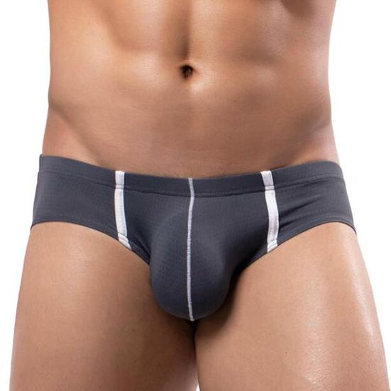 Men Briefs Sexy Low-rise U-Convex Soft Breathable Mesh Panties Patchwork Color Slim Fit Elastic Underwear Daily Wear