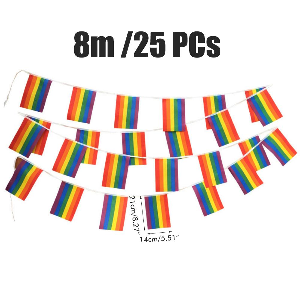 Curcubeu steag LGBT Pride șir steag agățat Gay lesbiene bannere Bunting steaguri mic curcubeu steag Par