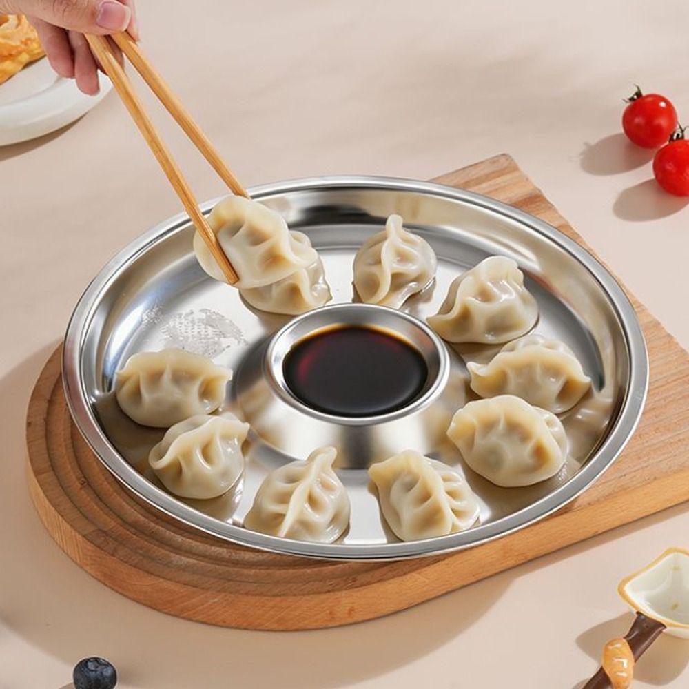 Circular Shape Snack Plate Drop-proof French Fries Plate Kitchen Gadgets Food Serving Tray  Bar