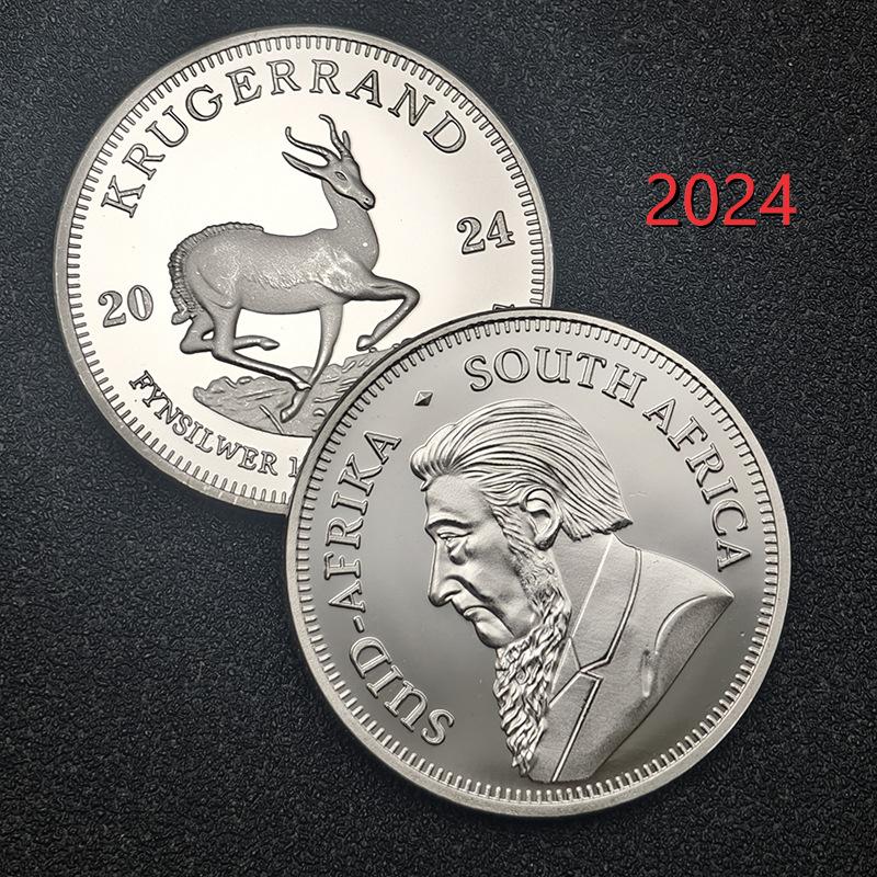 Kruger coin, deer, silver plated, South African commemorative medal, commemorative coin, 2022-2026
