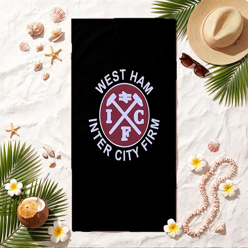 West Ham United FC Soft Beach Towel Stylish Beach Pool Towel for Summer Seaside Vacation Travel