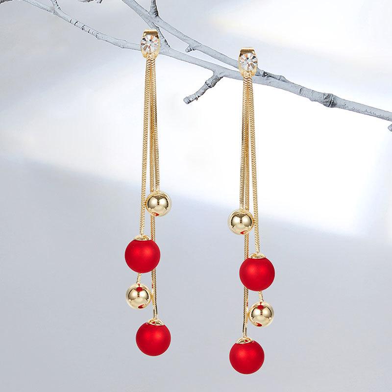 Chinese Red Series Festive Earrings: Retro National Style for New Year & Christmas Gifts