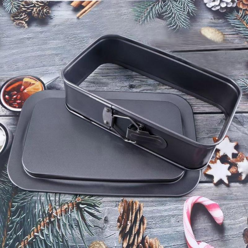 Carbon Steel Cheesecake Pan With Locking Clasp Easy Releases Mould For Dessert Nonstick Rectangular Bakeware