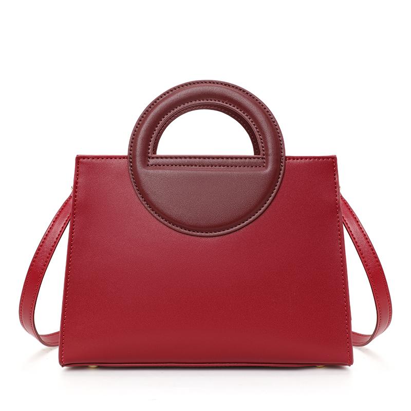 Neue High-End-Hochzeitstasche in Rot für Damen, modisch, vielseitig, aus Rindsleder, Hand-Umhängetasche
