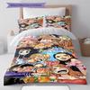 Anime Pirate Adventure Pattern Bedding Quilt Set Quilt Cover Pillowcase Home Decoration Birthday Gift (1 * Duvet Cover + 2 * Pillowcase, Without Core)