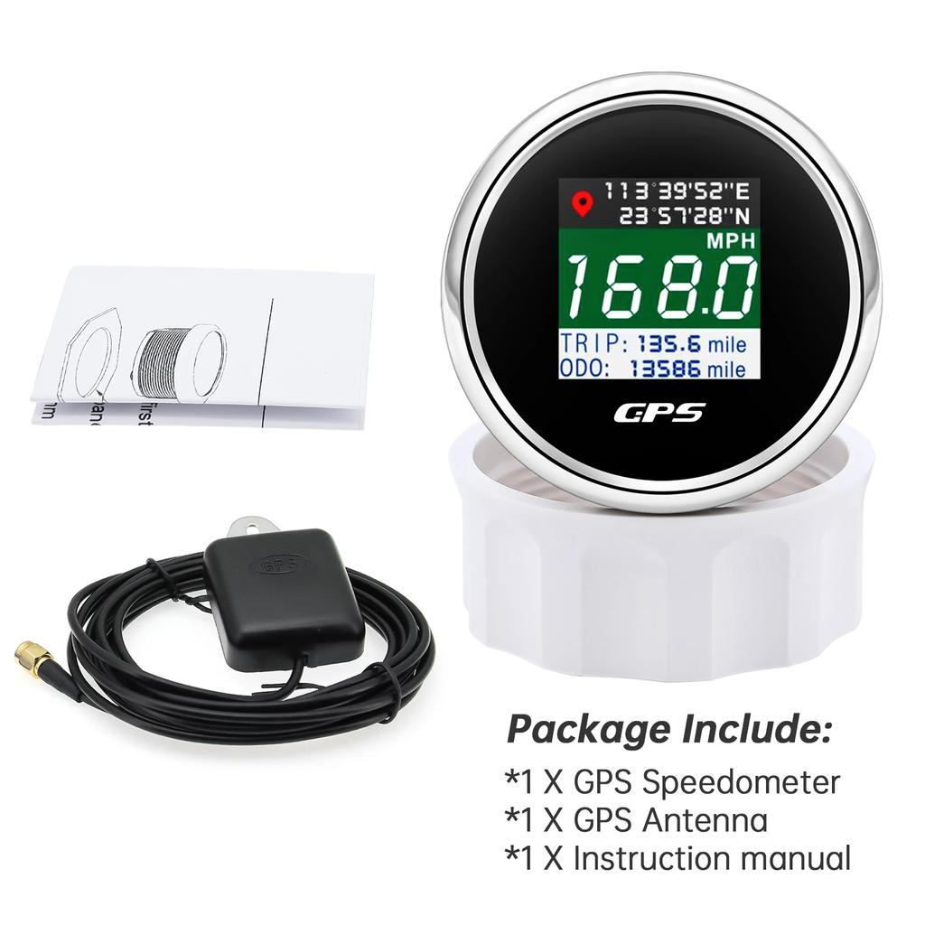 52mm Digital GPS Speedometer TFT Screen KMH MPH Knots Speed Gauge with GPS Antenna For Boat Car Motor Odometer Trip Gauge