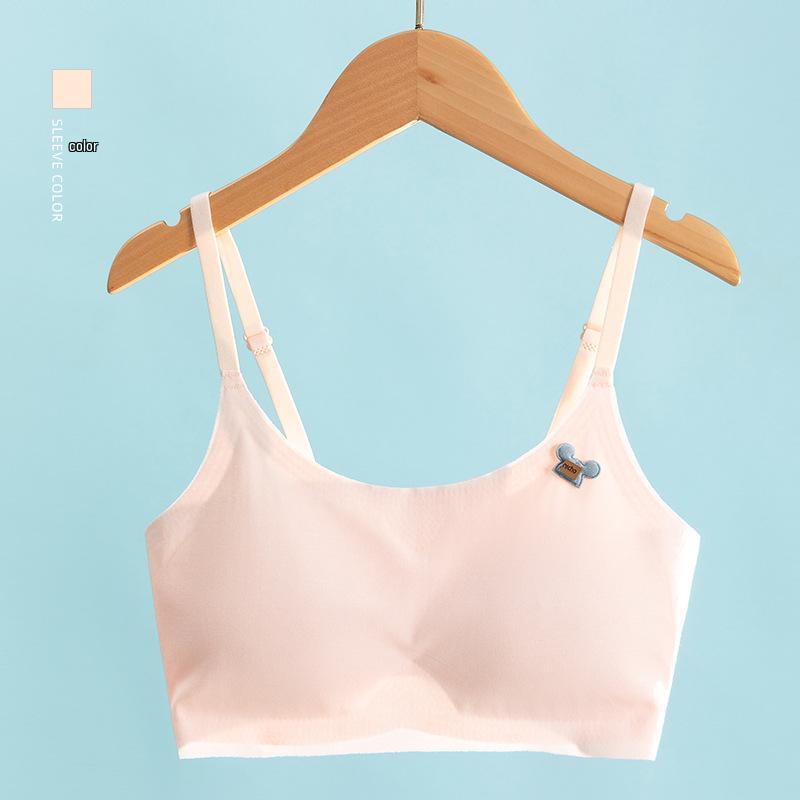 Girls' Seamless Ice Silk Junior Vest - Children's One-Piece Underwear for Students