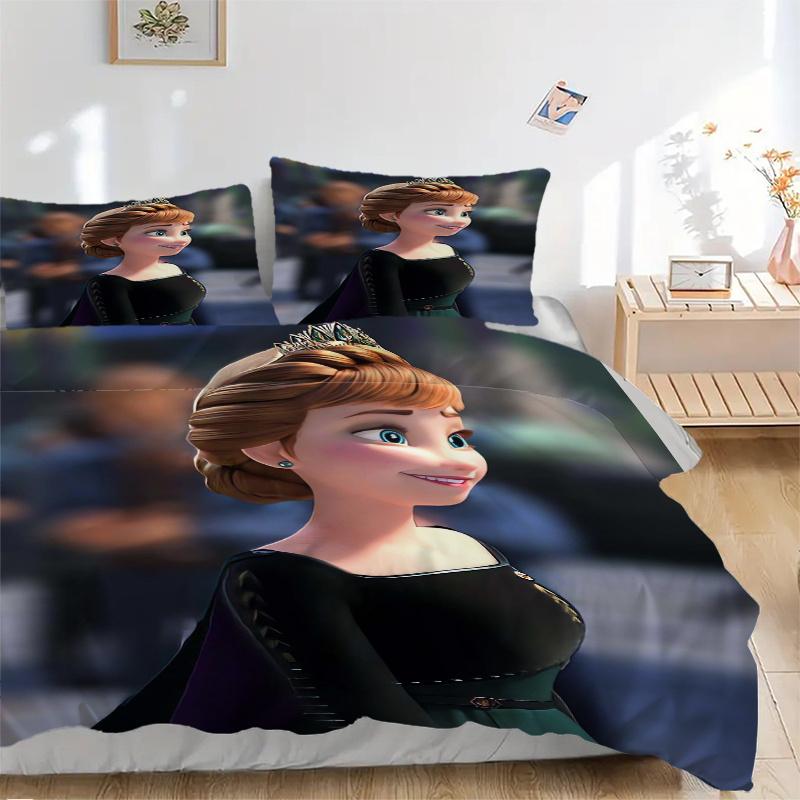 

3pcs Elsa Anna Frozen Princess Bedding Set - Includes Quilt Cover and Pillowcases, Suitable for All Seasons, Machine Washable - Ideal Gift for Fa 135x200cm