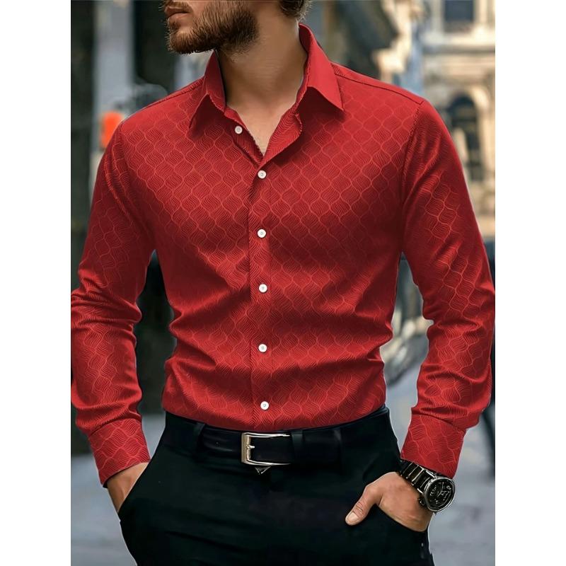 Men S Long Sleeve Digital Print Casual Business Shirt For Spring Autumn