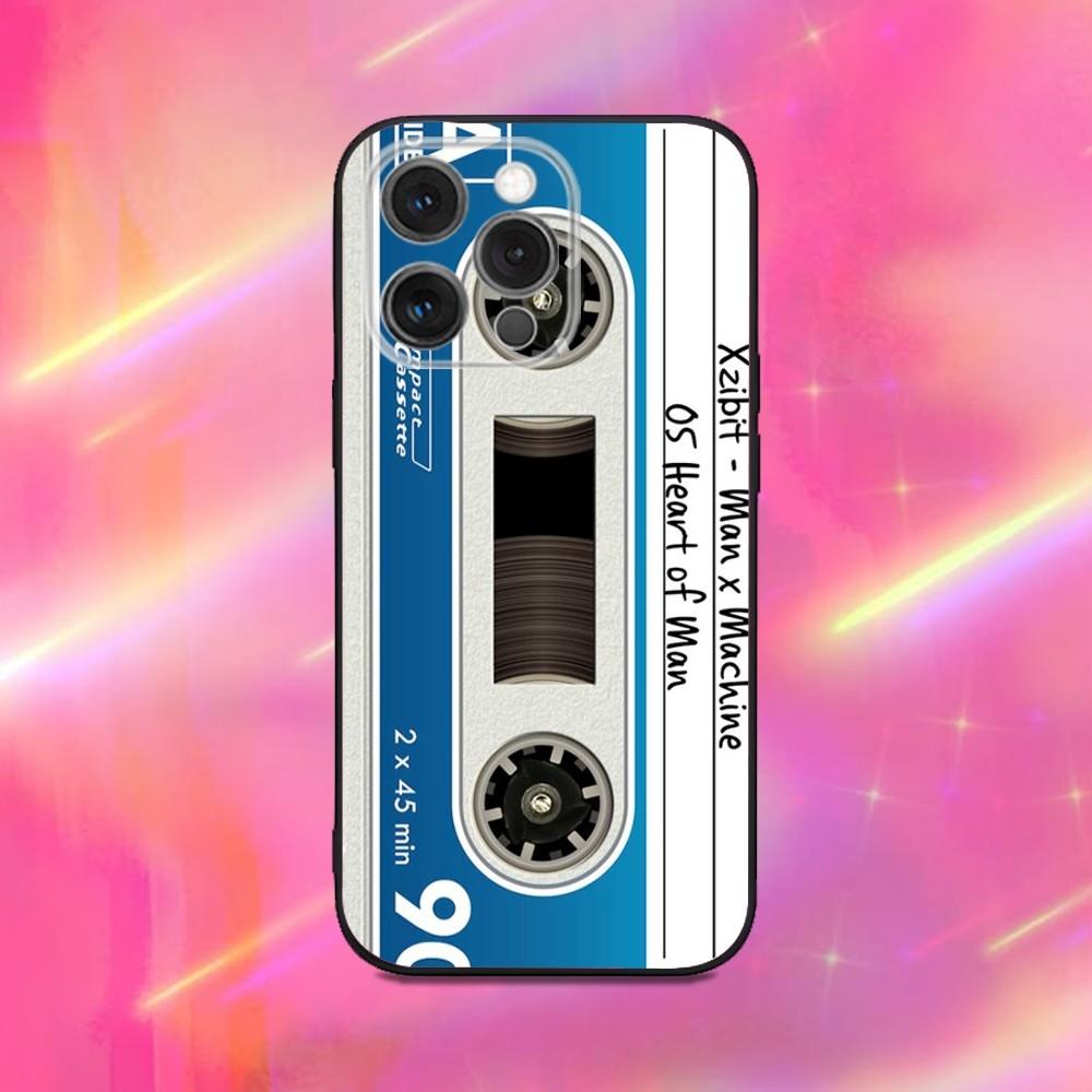 

Magnetic Radio tape Cassette Phone Case For iPhone 16,15,14,13,12,11,Pro,Max,Plus,X,XS,XR,SE,8,7,Mini,Soft Silicone Black Case iPhone14Pro