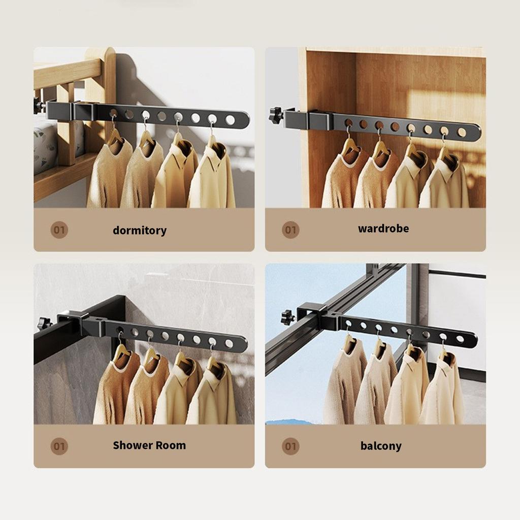 Retractable Clothes Drying Rack Foldable Wall Mounted Laundry Hanger Aluminum Garment Organizer for Balcony or Bedroom