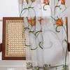 Pastoral Tulip Embroidery Yarn Through Rod Window Screen Finished Curtain Direct Supply