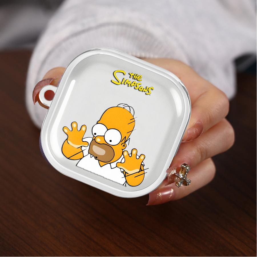 Case For Samsung Galaxy Buds 3 FE 3Pro Live 2 4 Pro 2Pro 4Pro Clear Earphone Cases Cover With Hook The Simpsons Funny