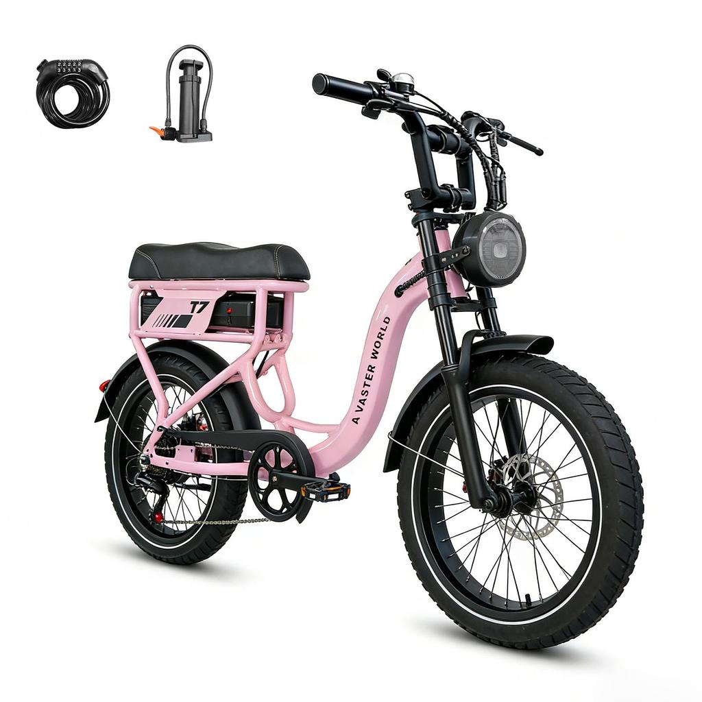 AVDL T7 20 Inch Fat Tire Electric Bicycle for Adults 250W Powerful Motor 48V 18Ah Large Capacity Battery All Terrain E-Bike for Outdoor Riding
