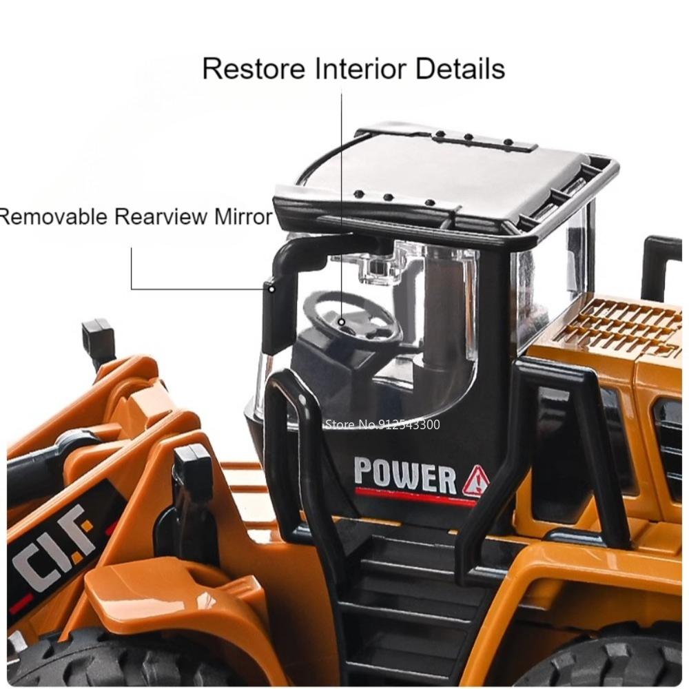 1/50 Scale Excavator Snowplow Car Model Toy Metal Body Simulation Engineering Vehicles Sound Light Toys for Boys Birthday Gifts