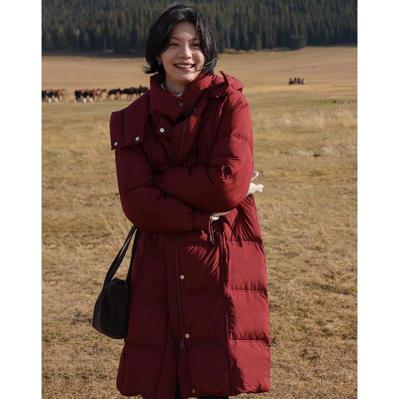 De Mana Women's Hooded Down Jacket with Aerogel & Volcanic Rock Heat Retention