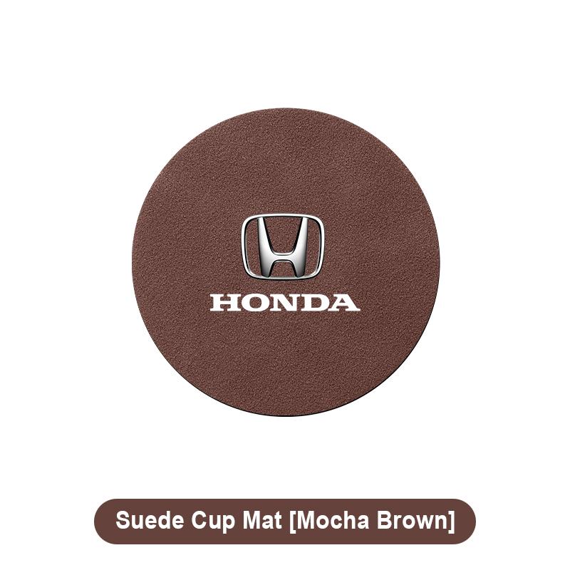 Suede Car Coaster Mat Water Cup Slots Non-Slip Pad for Honda Civic Accord CRV HRV Fit Jazz City Odyssey Jade Vezel CRX CRZ