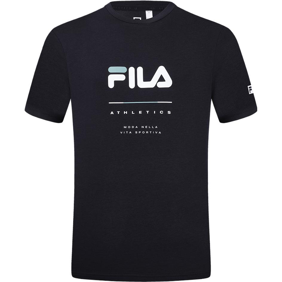 Fila Basic Simple Sports Fitness Round Neck Short Sleeve T-Shirt Men Tops Dark-Blue A11M331104FNV