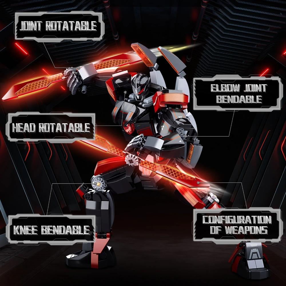 585 Teile Dunkler Wanderer Mecha Bausteine Roboter Modell Figuren Gelenke Beweglich Montage Spielzeug Schreibtisch Dekorationen DIY Spielzeug Geschenke