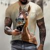T-shirt da uomo a maniche corte con stampa 3D motivo cavallo stile retrò casual street sport outdoor maglietta girocollo top cloti