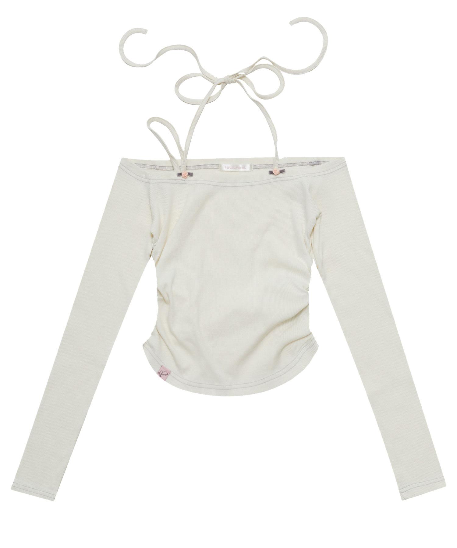 Sweat Sweet Romantic Off-Shoulder T-Shirt - Butter