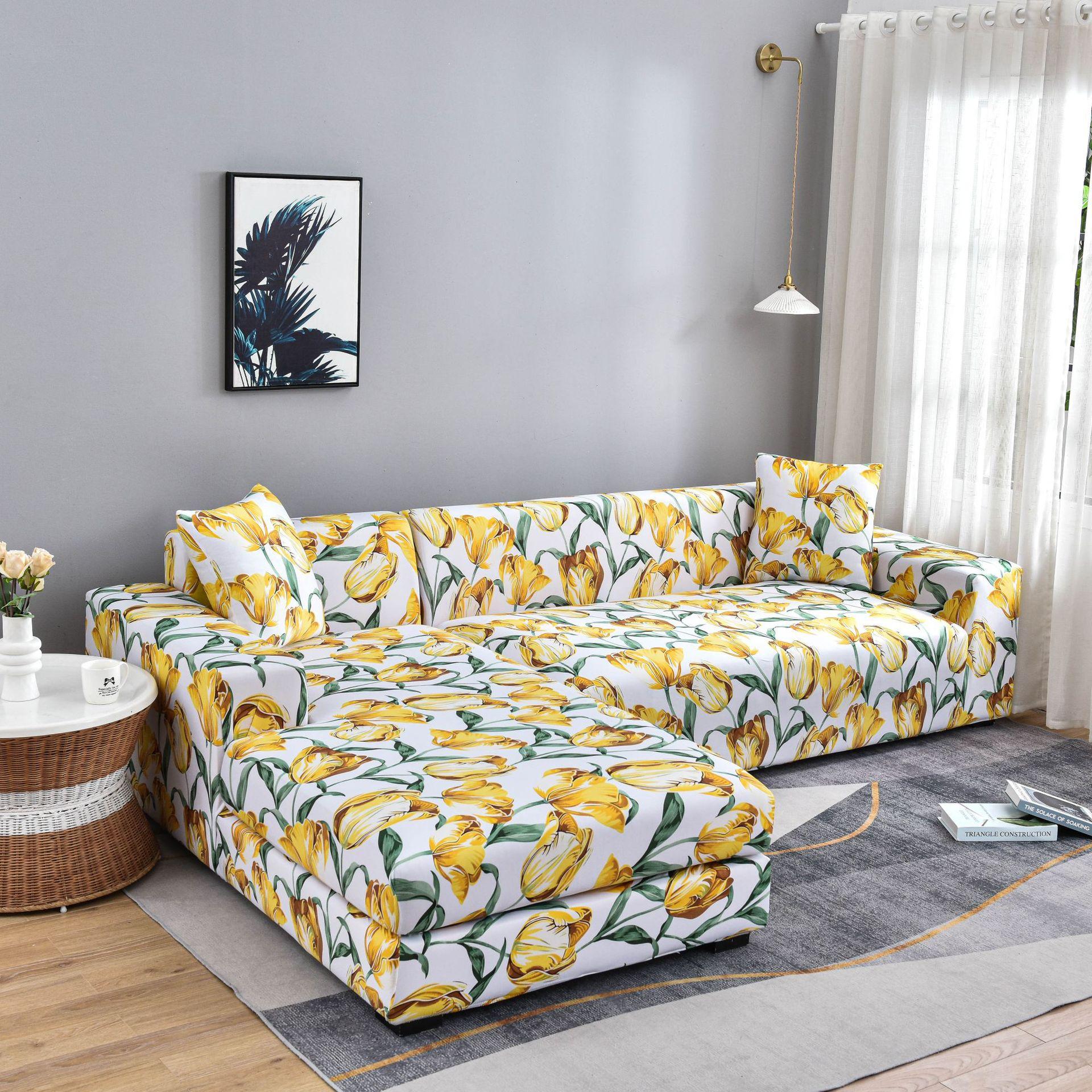 Universal Combination Multi seat Sofa Cover Elastic All Inclusive Dustproof Color Matching Sofa Cover Four Seasons Style Chaise Sofa Cover 90 *140cm