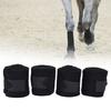 4Pcs Horse Leg Warp Self Adhesive Breathable Wear Resistant Animal Leg Bandage For Cows Horses Black