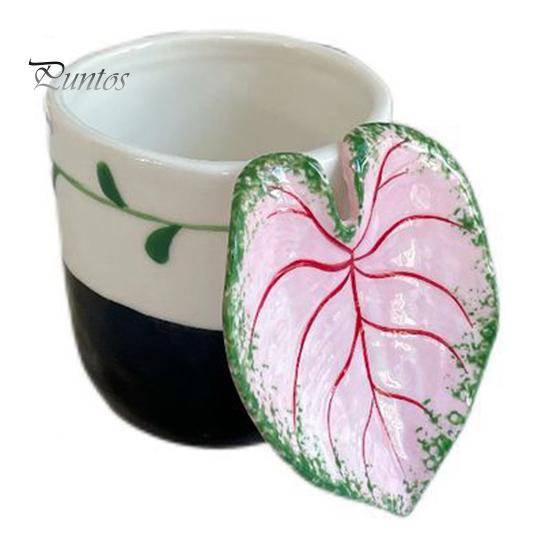 Tropical Leaf Handle Mug Ceramic Coffee with 3D Handle, 10oz Microwave Dishwasher Safe Tea Home Cup for Office, Creative Plant Lover Gift Birthday