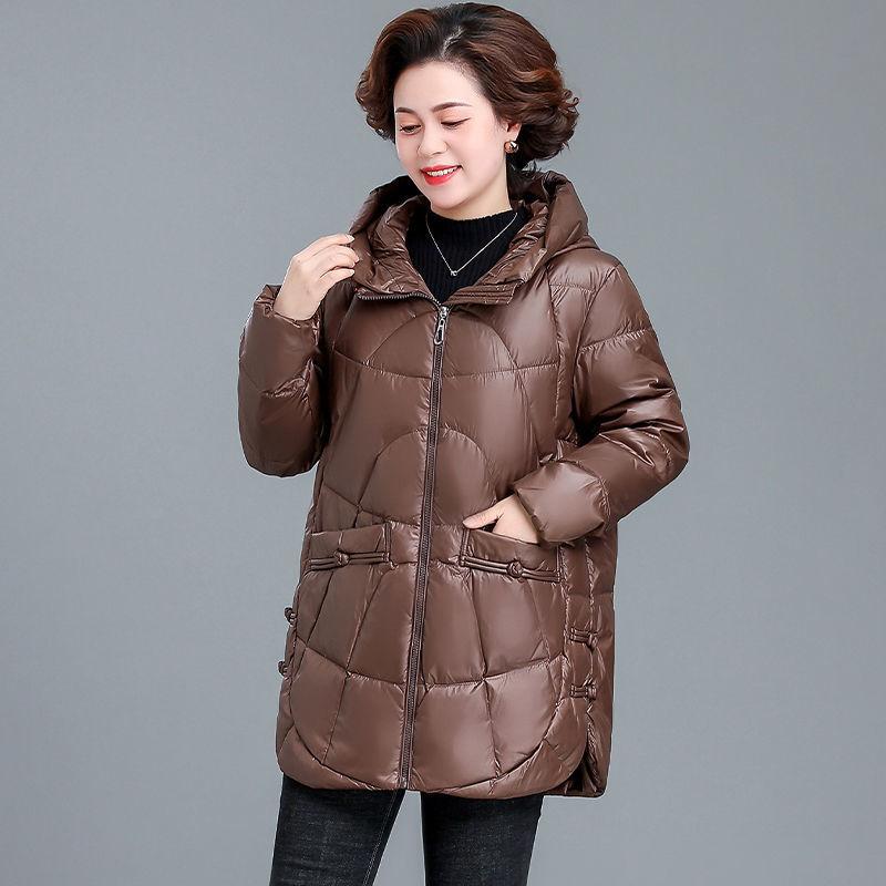 Wintermantel Daunen Baumwolljacke mit zusätzlichem Samt Baumwolljacke Damen Mittel bis lang Baumwolljacke
