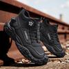 New Winter Outdoor Mountaineering Sports Casual Thick-soled Work Boots, Retro Men's Shoes with Swivel Buttons, Easy To Wear.