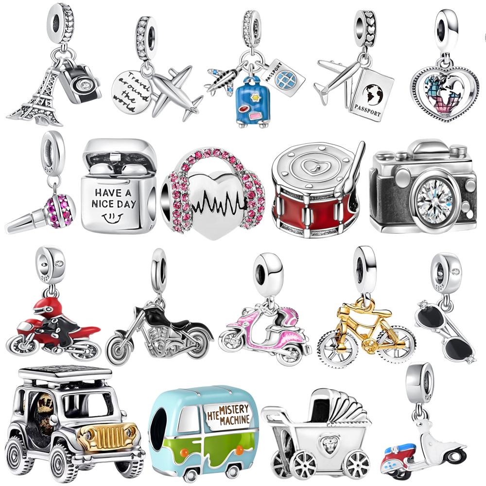 New Copper Car Motorcycle Bicycle Airplane Sunglasses Exquisite Charm Beads Fit For Original Bracelets Diy Women'S Jewelry