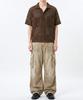 UNDEROFF Two-Pocket Crop Mesh Short Sleeve Shirt Brown