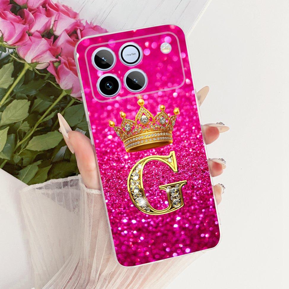 Clear For Honor Win AAP-AN00 Case For Honor Win Cover Aesthetic Luxury A-Z Letters Fashion Boys Girls Cool Crown Soft Casing